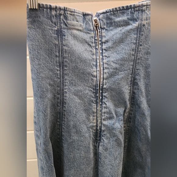 NWT Abercrombie & Fitch Mila Strapless Denim Midi Dress - Blue - size small - Picture 13 of 14